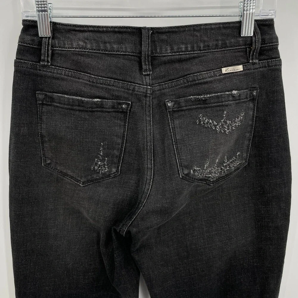 KANCAN Graphite Black High Rise Distressed Mom Jeans Size 26
